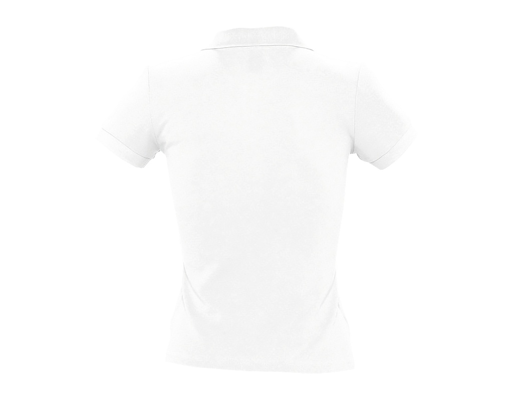 Damska koszulka polo slim z krótkim rękawem - White