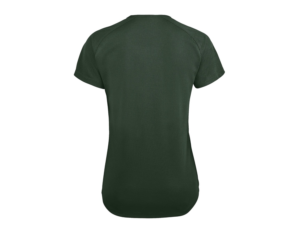Damska koszulka sportowa z raglanowymi rękawami - Forest Green