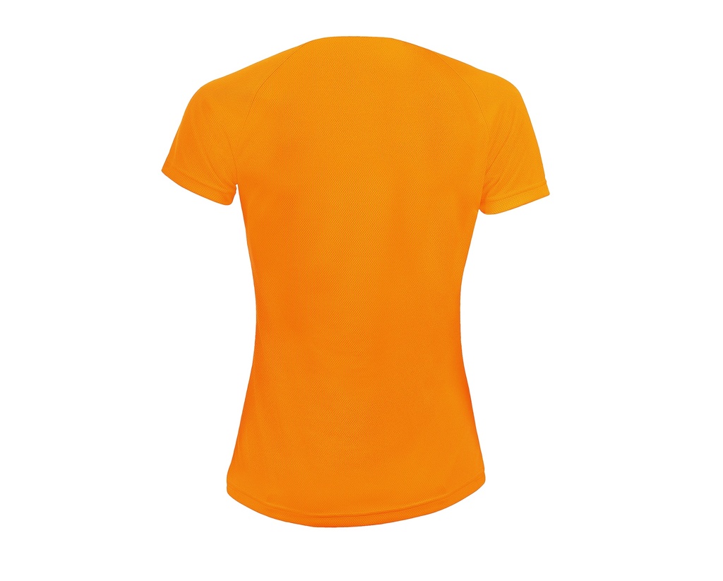 Damska koszulka sportowa z raglanowymi rękawami - Neon Orange