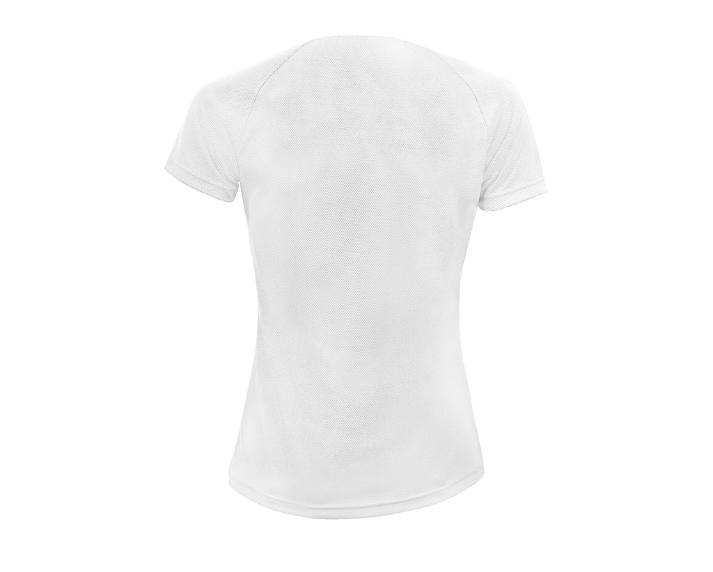 Damska koszulka sportowa z raglanowymi rękawami - White