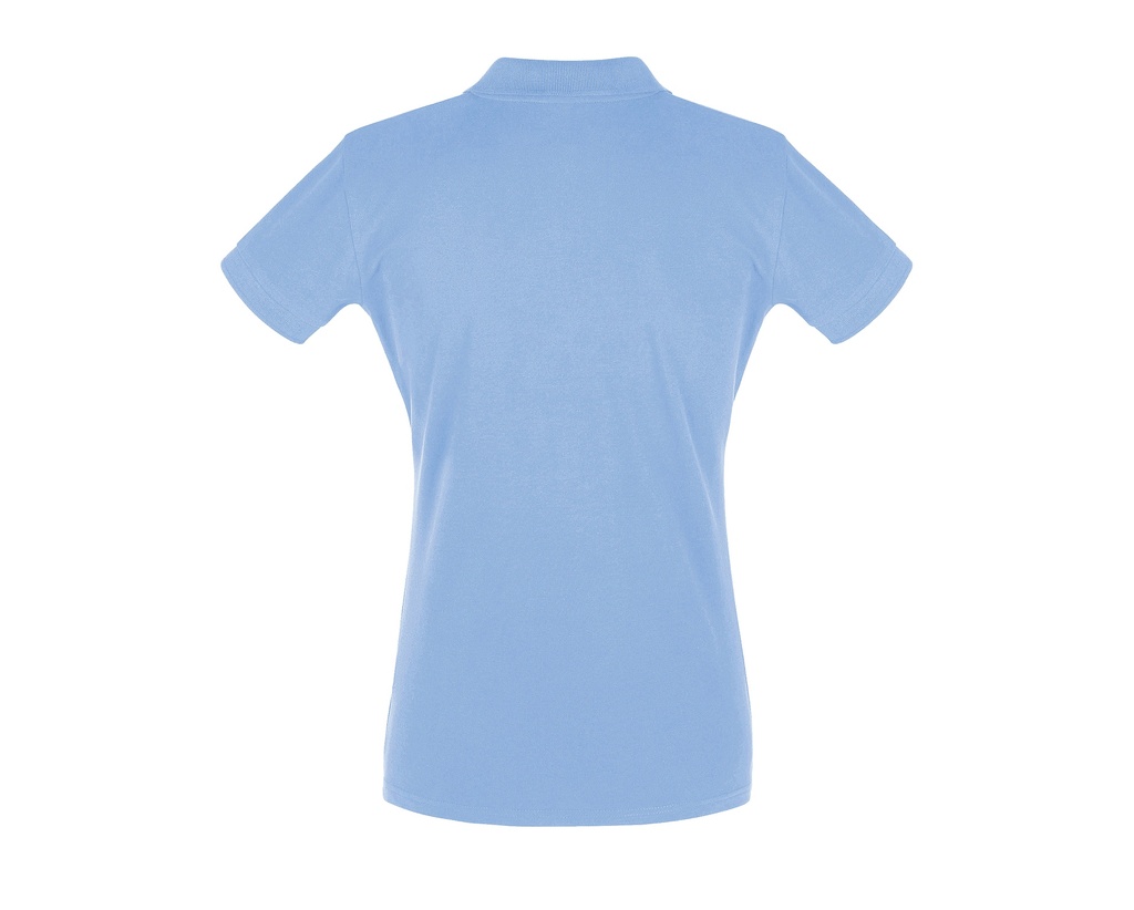 Damska Koszulka Polo Slim z Krótkim Rękawem - Sky Blue