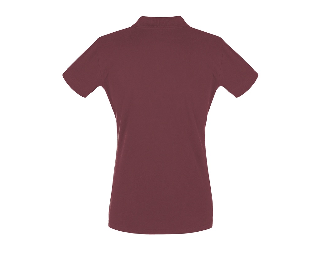 Damska Koszulka Polo Slim z Krótkim Rękawem - Burgundy