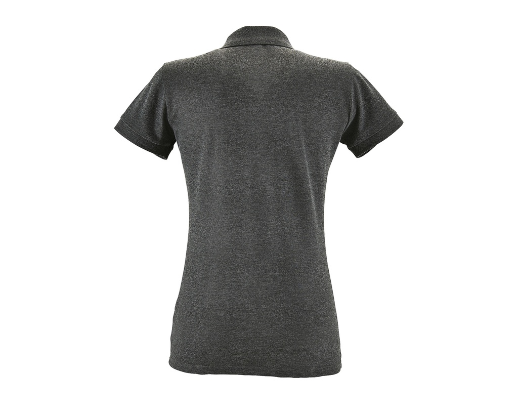 Damska Koszulka Polo Slim z Krótkim Rękawem - Charcoal Melange