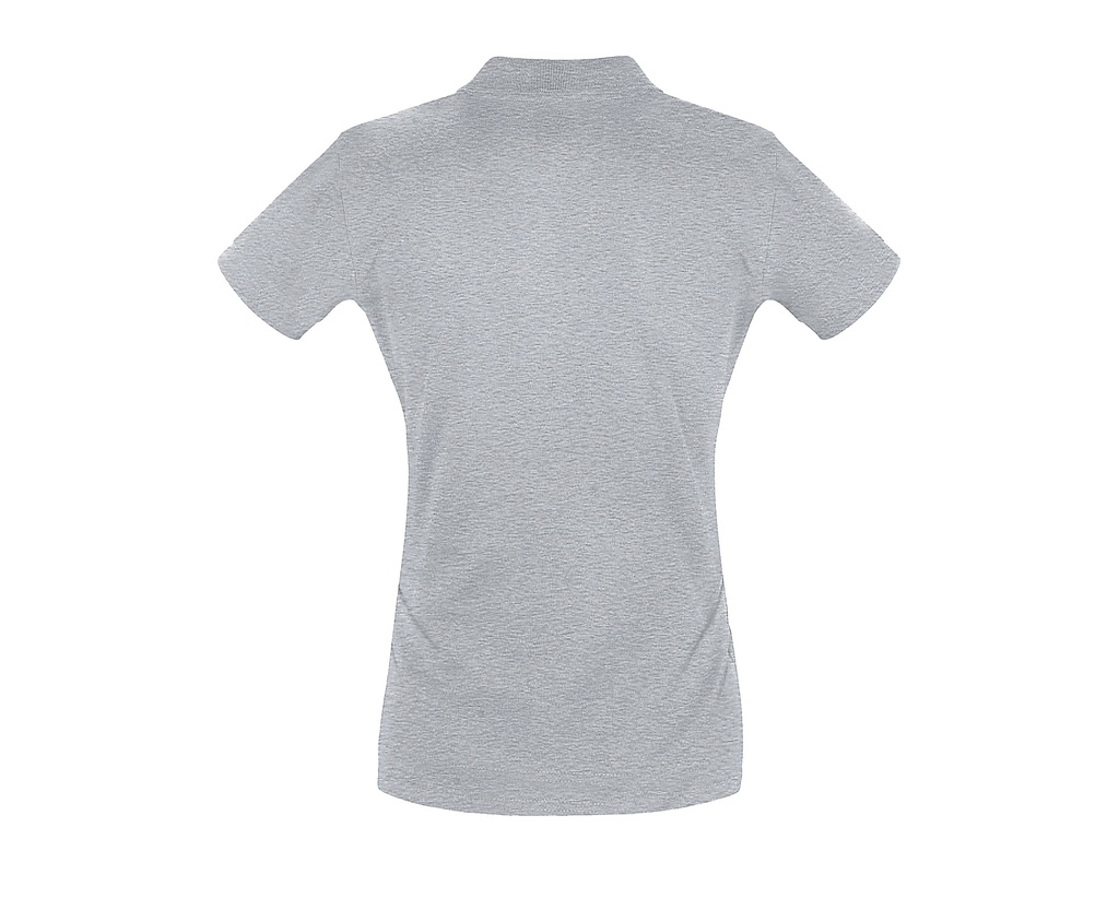 Damska Koszulka Polo Slim z Krótkim Rękawem - Grey Melange