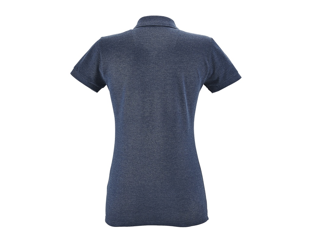 Damska Koszulka Polo Slim z Krótkim Rękawem - Heather Denim