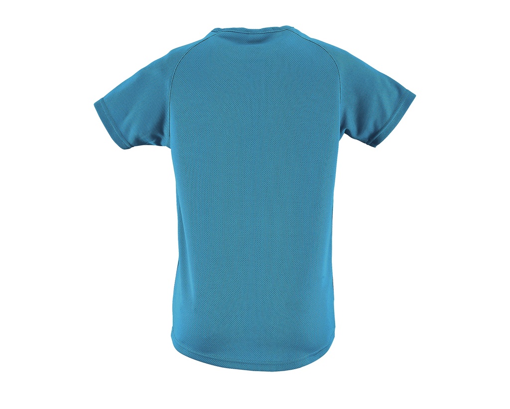 Koszulka dziecięca raglanowa z przedłużonym tyłem - Aqua
