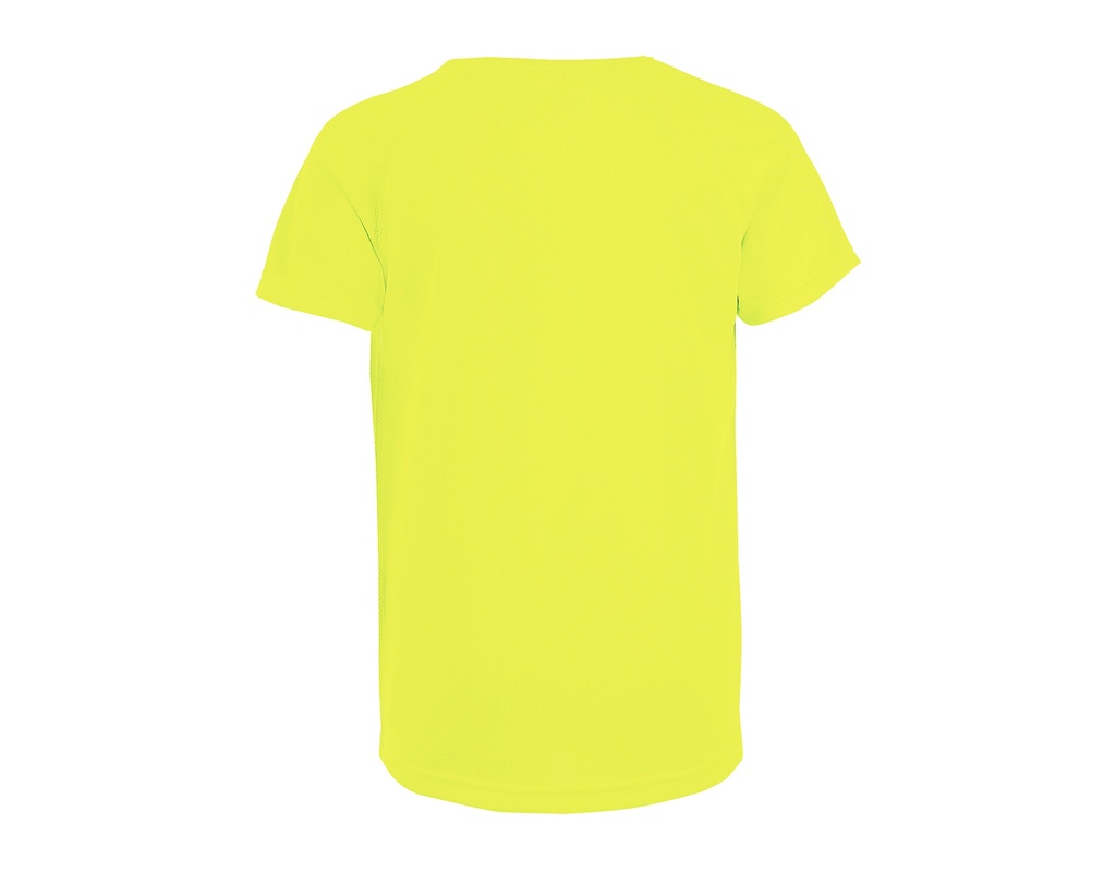 Koszulka dziecięca raglanowa z przedłużonym tyłem - Neon Yellow
