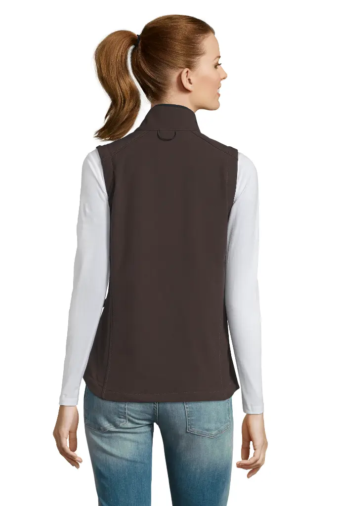 Damska bezrękawnik softshell wodoodporny - Dark Chocolate