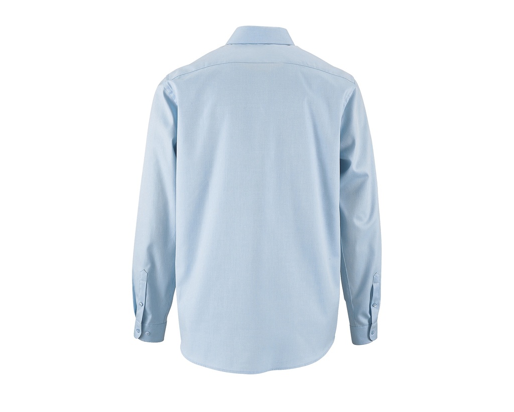 Męska koszula z teksturą, długi rękaw - Sky Blue