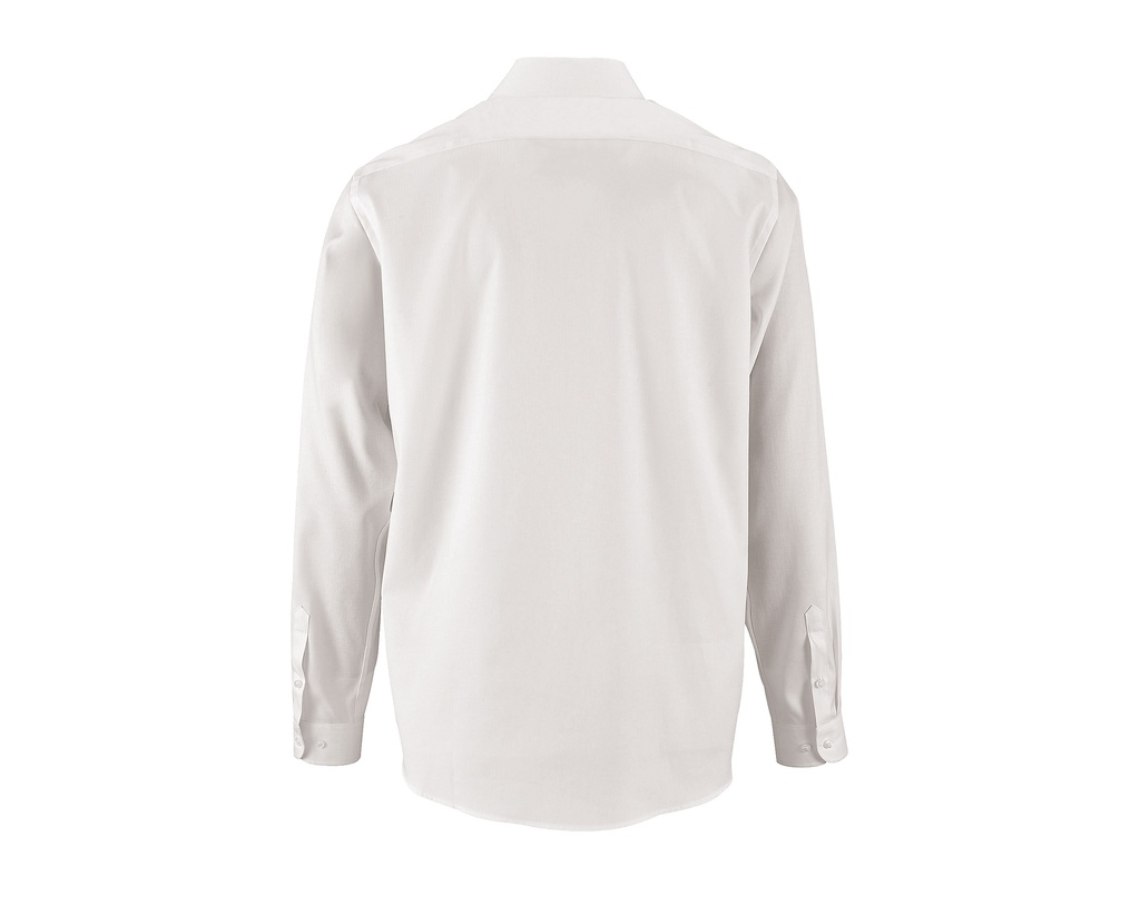 Męska koszula z teksturą, długi rękaw - White