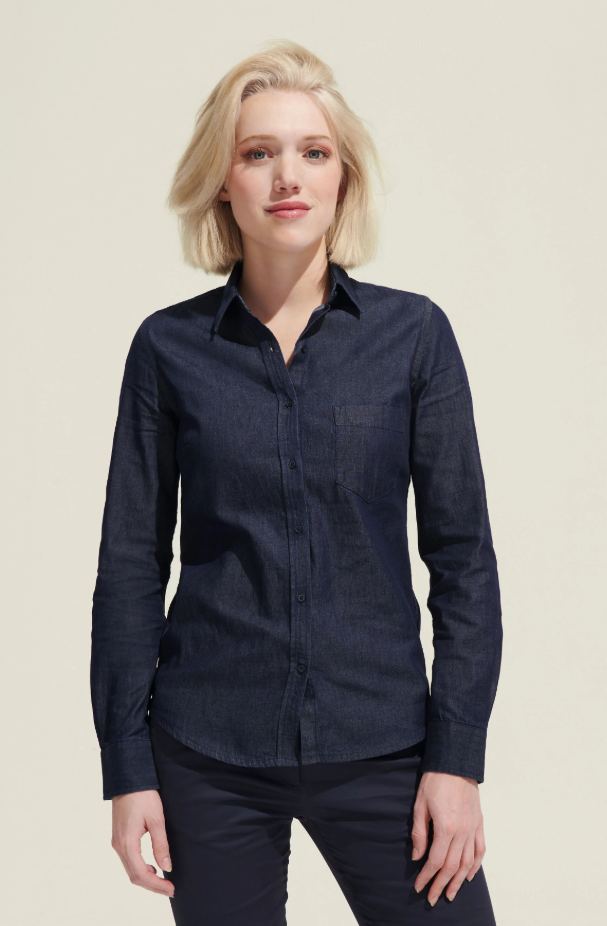 Damska koszula denimowa z długim rękawem - Denim Brut