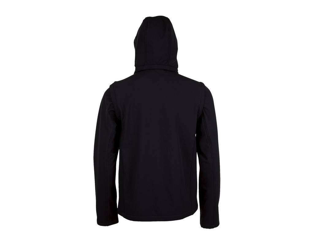 Kurtka Softshell Unisex z Odpinanym Kapturem i Rękawami - Black