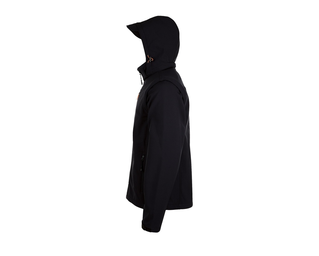 Kurtka Softshell Unisex z Odpinanym Kapturem i Rękawami - Black
