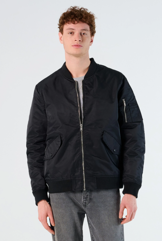 Kurtka unisex z zamkiem i ściągaczami - Black