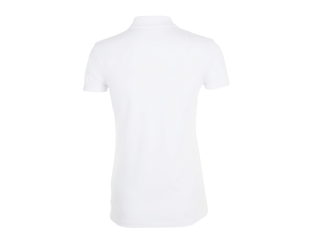 Damskie polo dopasowane z krótkim rękawem - White