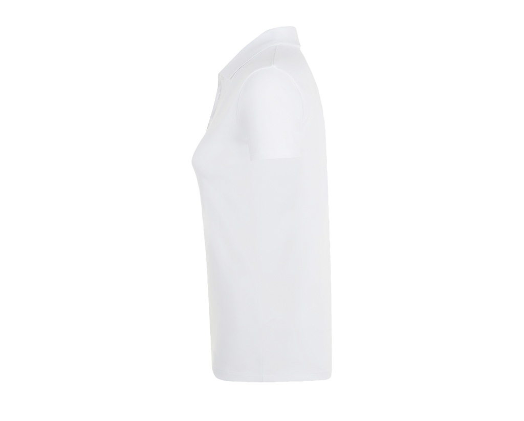 Damskie polo dopasowane z krótkim rękawem - White