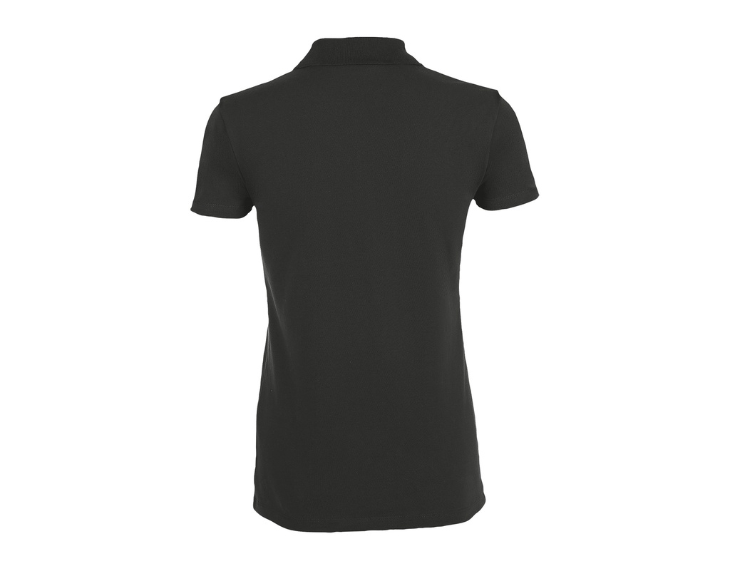 Damskie polo dopasowane z krótkim rękawem - Black