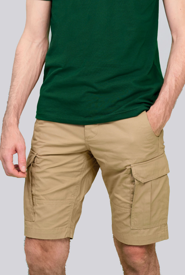 Bermudy męskie cargo z kieszeniami - French Navy