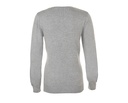 Damski sweter slim z dekoltem w serek - Grey Melange