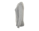 Damski sweter slim z dekoltem w serek - Grey Melange