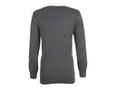 Damski sweter slim z dekoltem w serek - Charcoal Melange