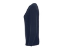 Damski sweter slim z dekoltem w serek - French Navy