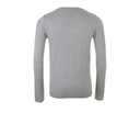Sweter męski slim z dekoltem w serek - Grey Melange