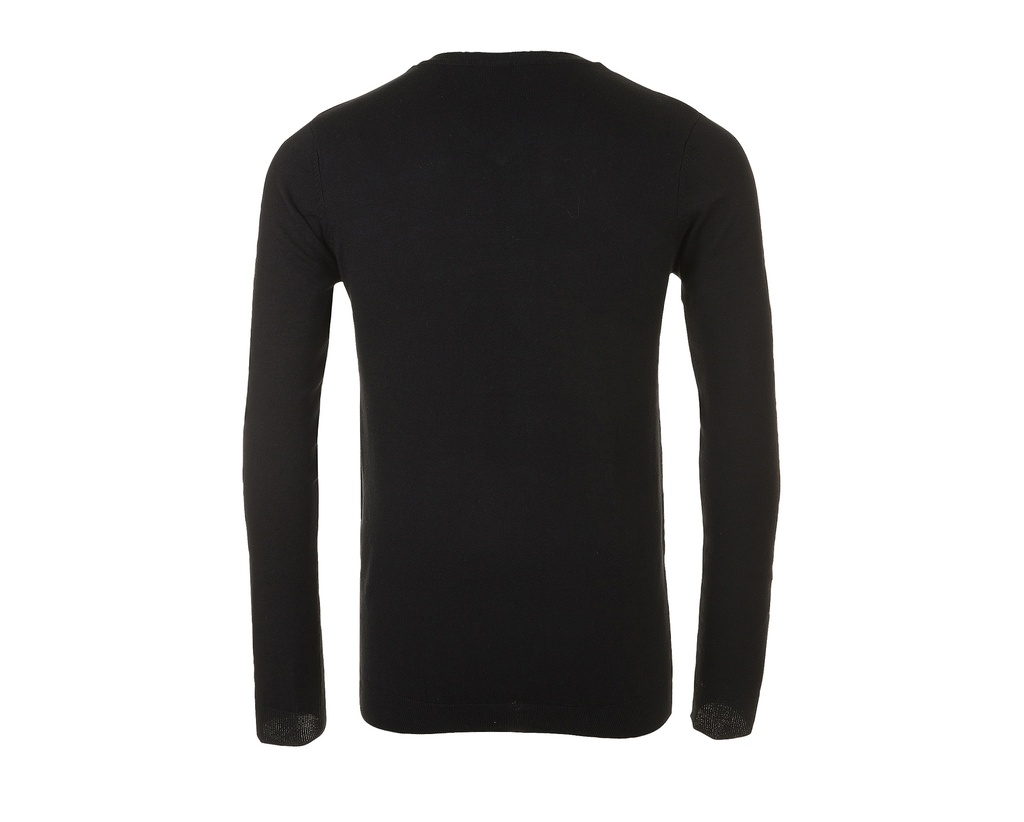 Sweter męski slim z dekoltem w serek - Black