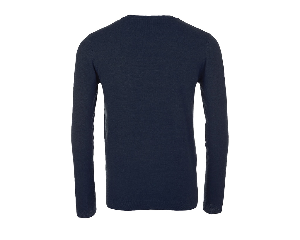 Sweter męski slim z dekoltem w serek - French Navy