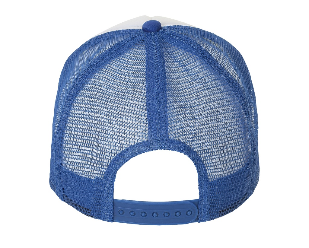 Czapka z piankowym panelem i siateczką - White & Royal Blue 241