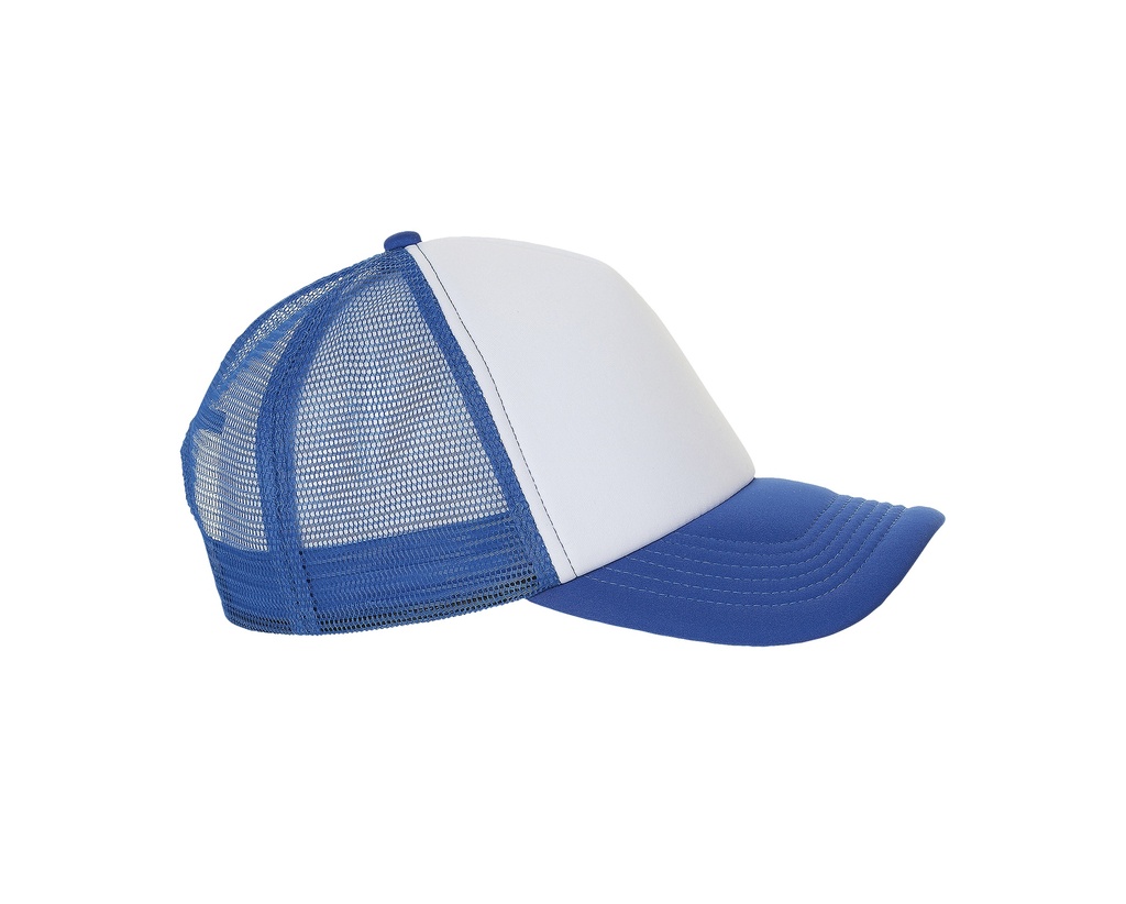 Czapka z piankowym panelem i siateczką - White & Royal Blue 241