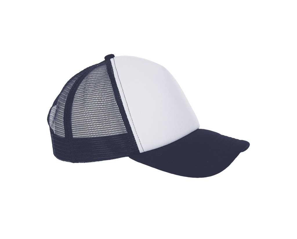 Czapka z piankowym panelem i siateczką - White & French Navy