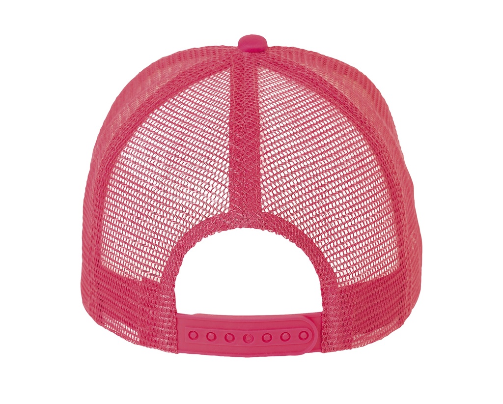 Czapka z piankowym panelem i siateczką - White & Neon Coral