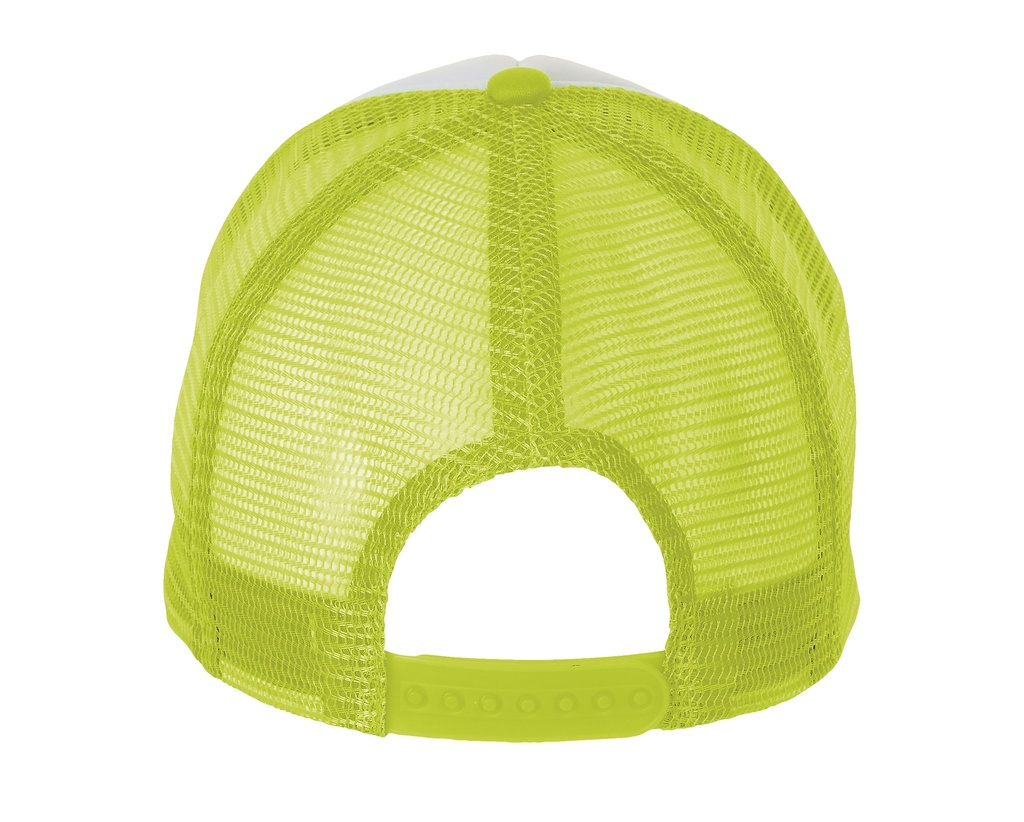 Czapka z piankowym panelem i siateczką - White & Neon Green