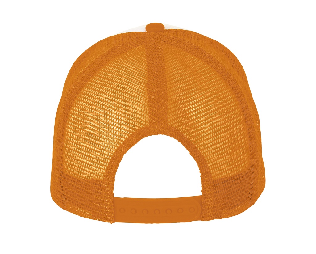 Czapka z piankowym panelem i siateczką - White & Neon Orange
