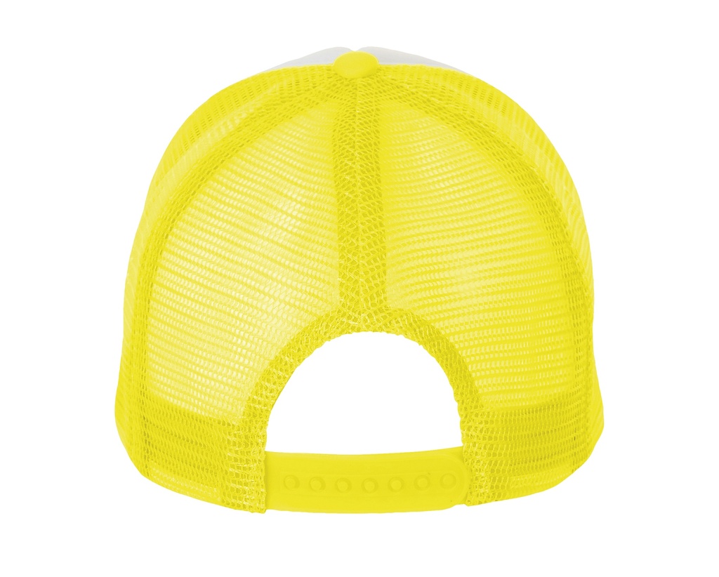 Czapka z piankowym panelem i siateczką - White & Neon Yellow