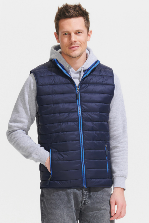 Męski lekki bezrękawnik z kieszeniami - Metal Grey