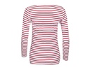 Damska bluzka w paski z długim rękawem - White & Red