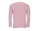 Męska Koszulka w Paski z Długim Rękawem - White & Red