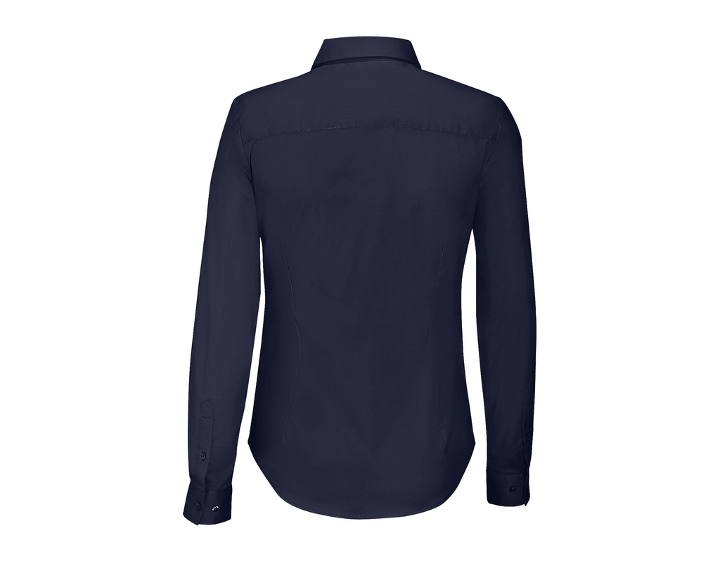 Damska koszula slim z długim rękawem - Dark Blue