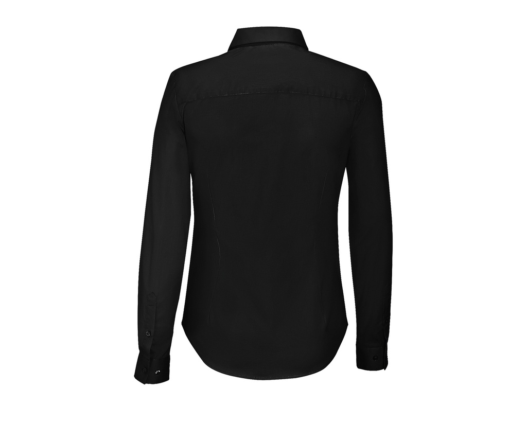 Damska koszula slim z długim rękawem - Black