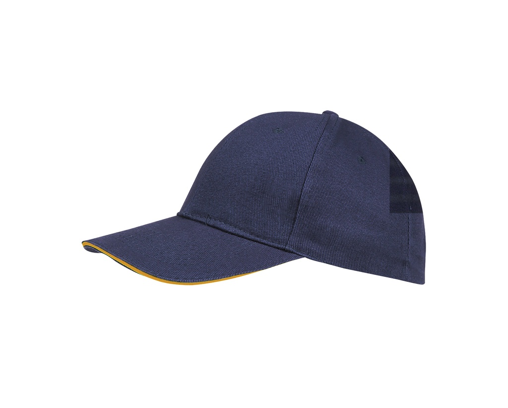 Czapka 6-panelowa z regulacją - French Navy & Neon Orange