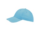 Czapka 6-panelowa z regulacją - Turquoise & White