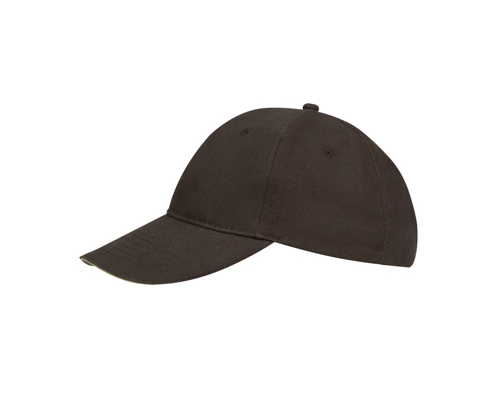 Czapka 6-panelowa z regulacją - Chocolate & Beige
