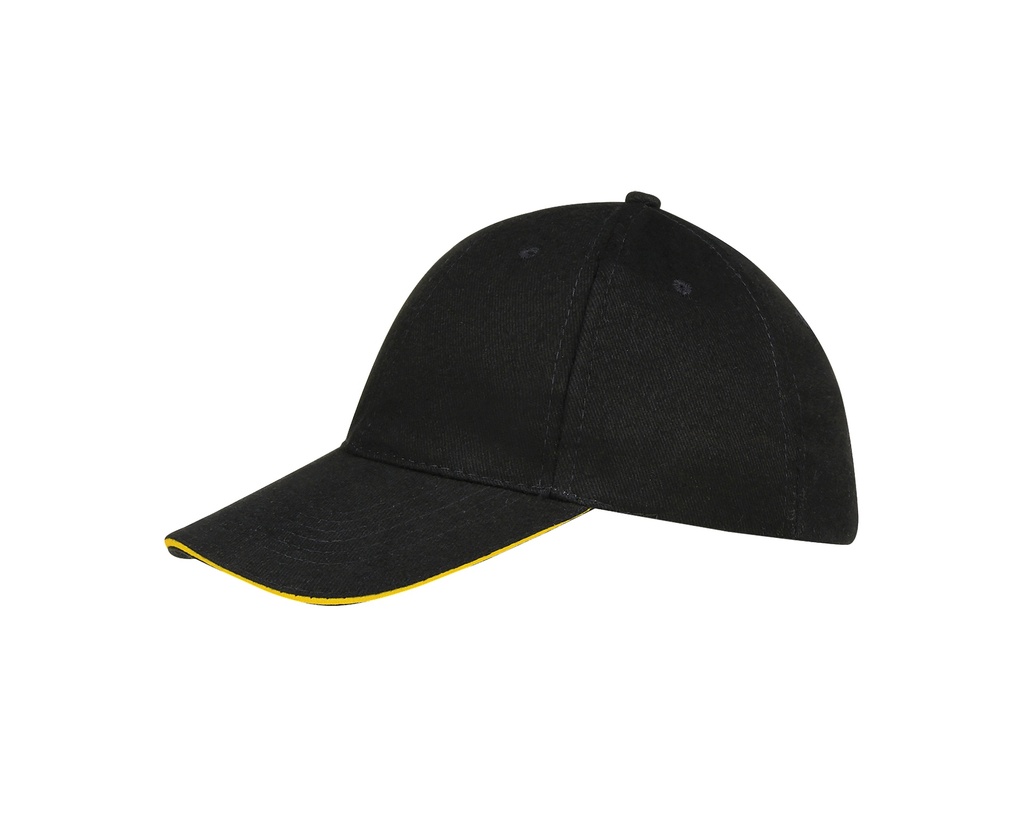 Czapka 6-panelowa z regulacją - Black & Gold