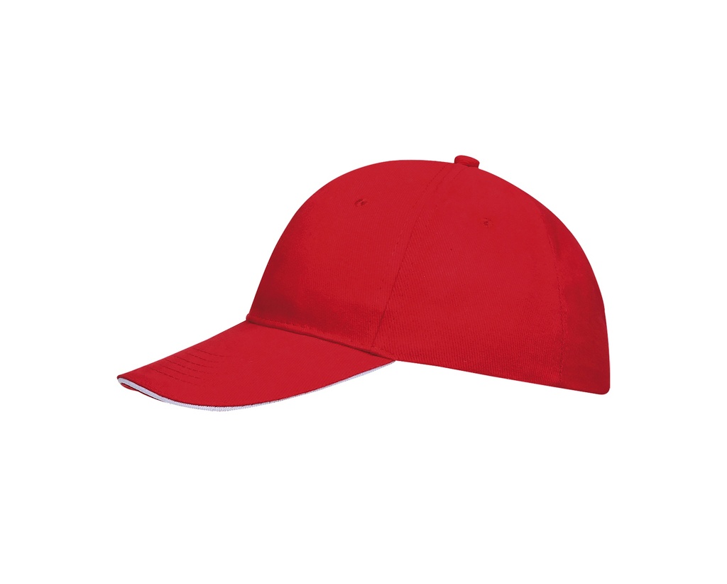 Czapka 6-panelowa z regulacją - Red & White