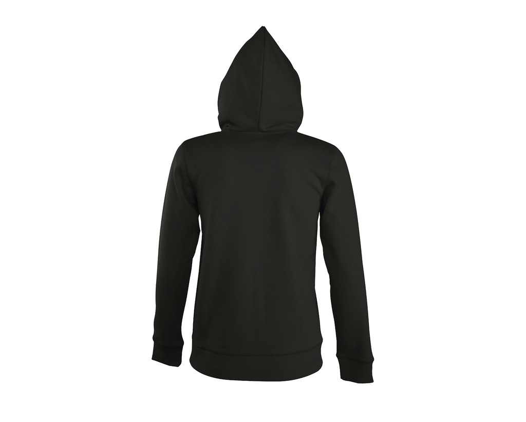 Damska bluza slim z kapturem na zamek - Black