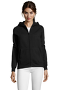 Damska bluza slim z kapturem na zamek - Black