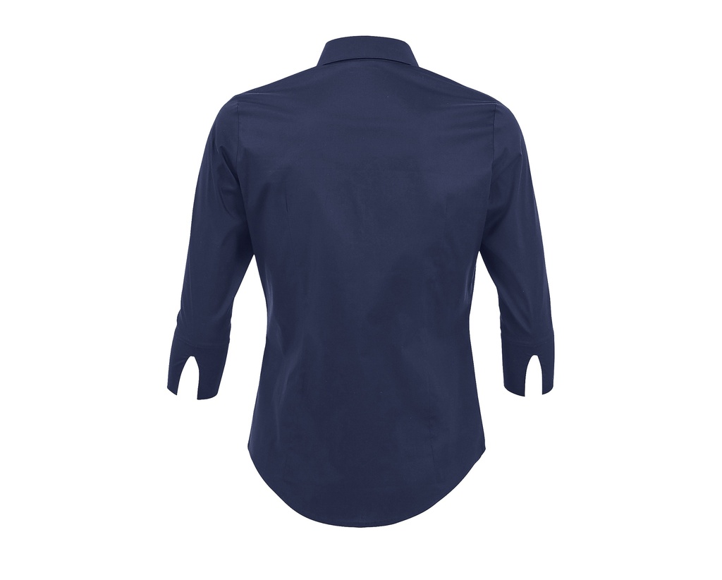 Dopasowana bluzka damska z rękawem 3/4 - Dark Blue