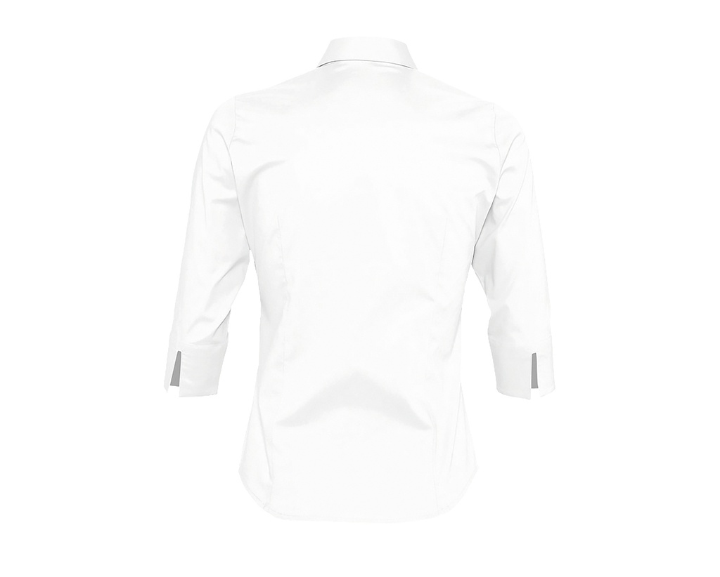 Dopasowana bluzka damska z rękawem 3/4 - White